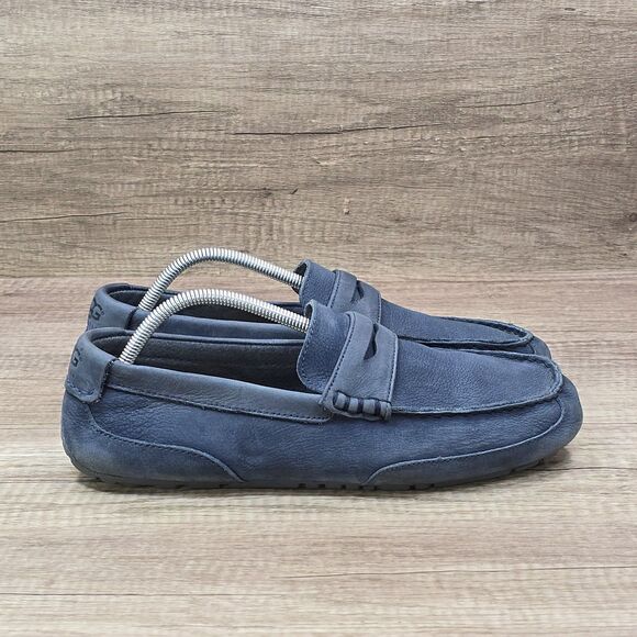 Ugg Tucker Driving Penny Loafers Men's Sz 11 Blue Nubuck Slip On Shoes (1008831) - Picture 1 of 9